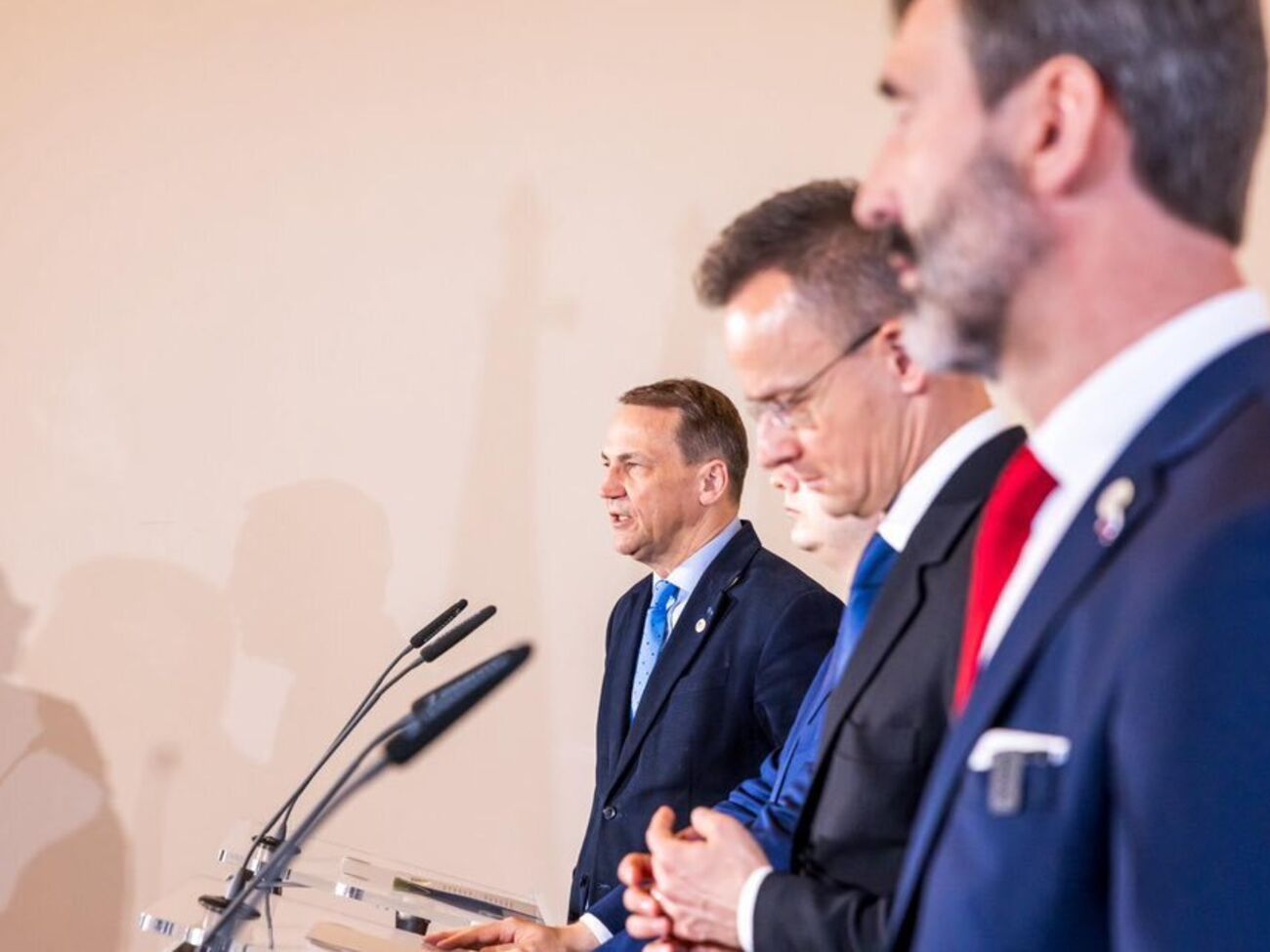 Сікорський (ліворуч) зробив заяву на саміті "Вишеградської четвірки"