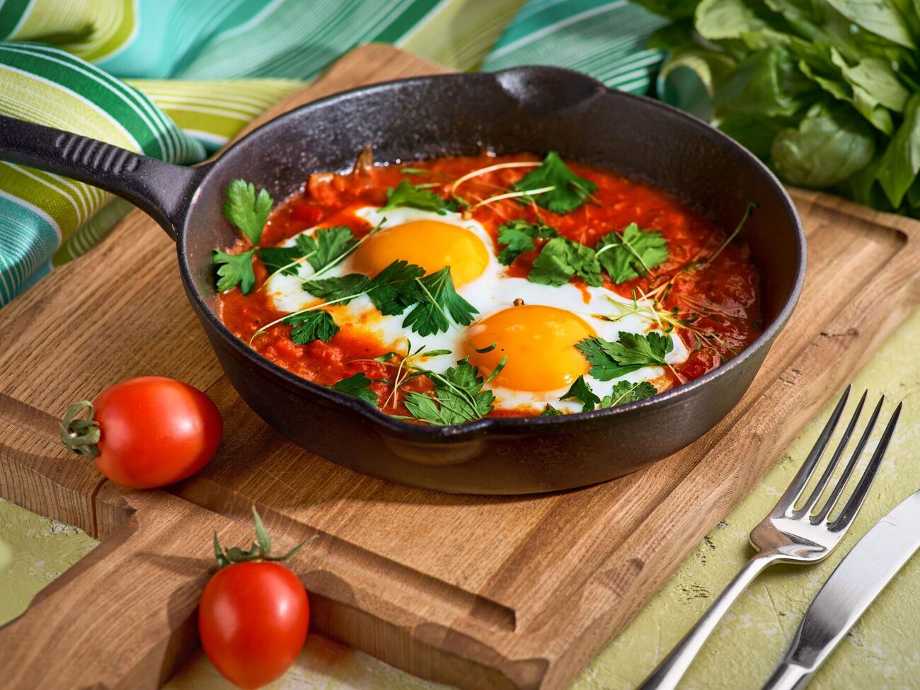 Готову шакшуку потрібно посипати зеленню