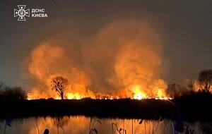 Пожар произошел вблизи озера Тяглое на Осокорках