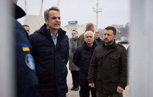 Мицотакис и Зеленский во время визита в Одессу