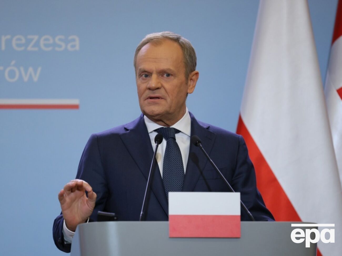 Туск (на фото) подякував Джонсону за голосування в Палаті представників США щодо законопроєкту з допомогою Україні
