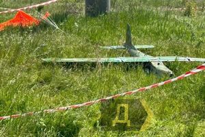 Один из сбитых экипажем Як-52 в Одессе российских беспилотников