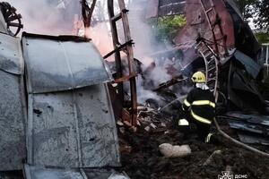 Обломки Shahed вызвали пожар в Винницкой области, к 5.00 его потушили