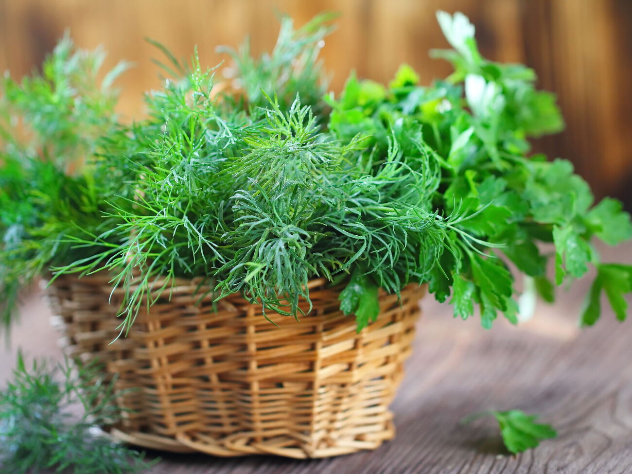 Зелень нужно сперва помыть, а затем высушить