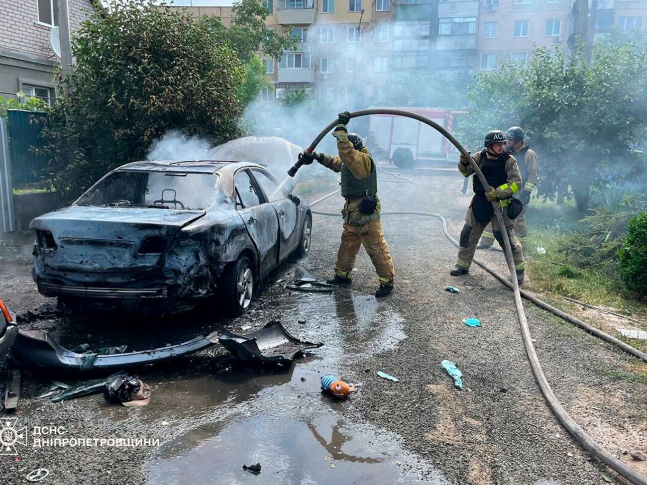 Пожежник постраждав на місці ліквідації наслідків прильоту
