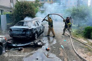 Пожарный пострадал на месте ликвидации последствий прилета