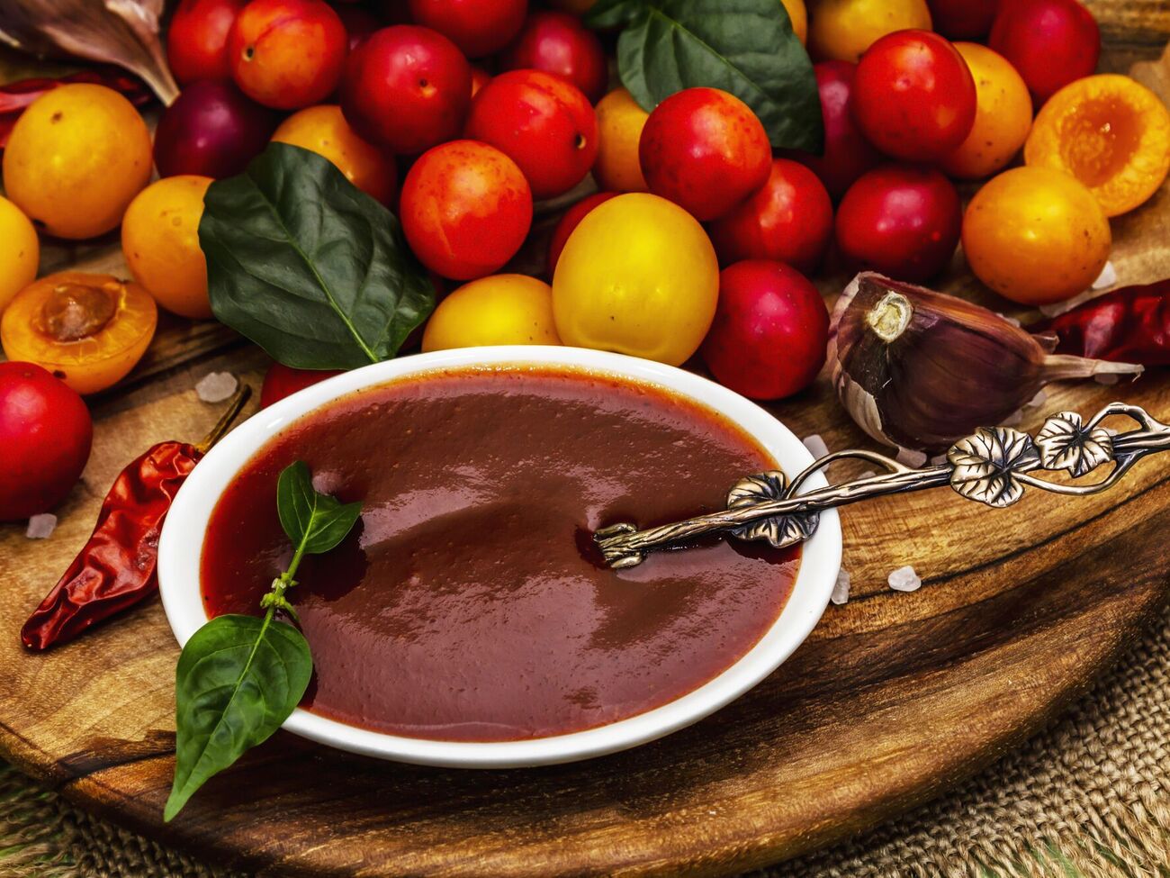 Традиционный соус "Ткемали" наиболее вкусен с мясом и картофелем