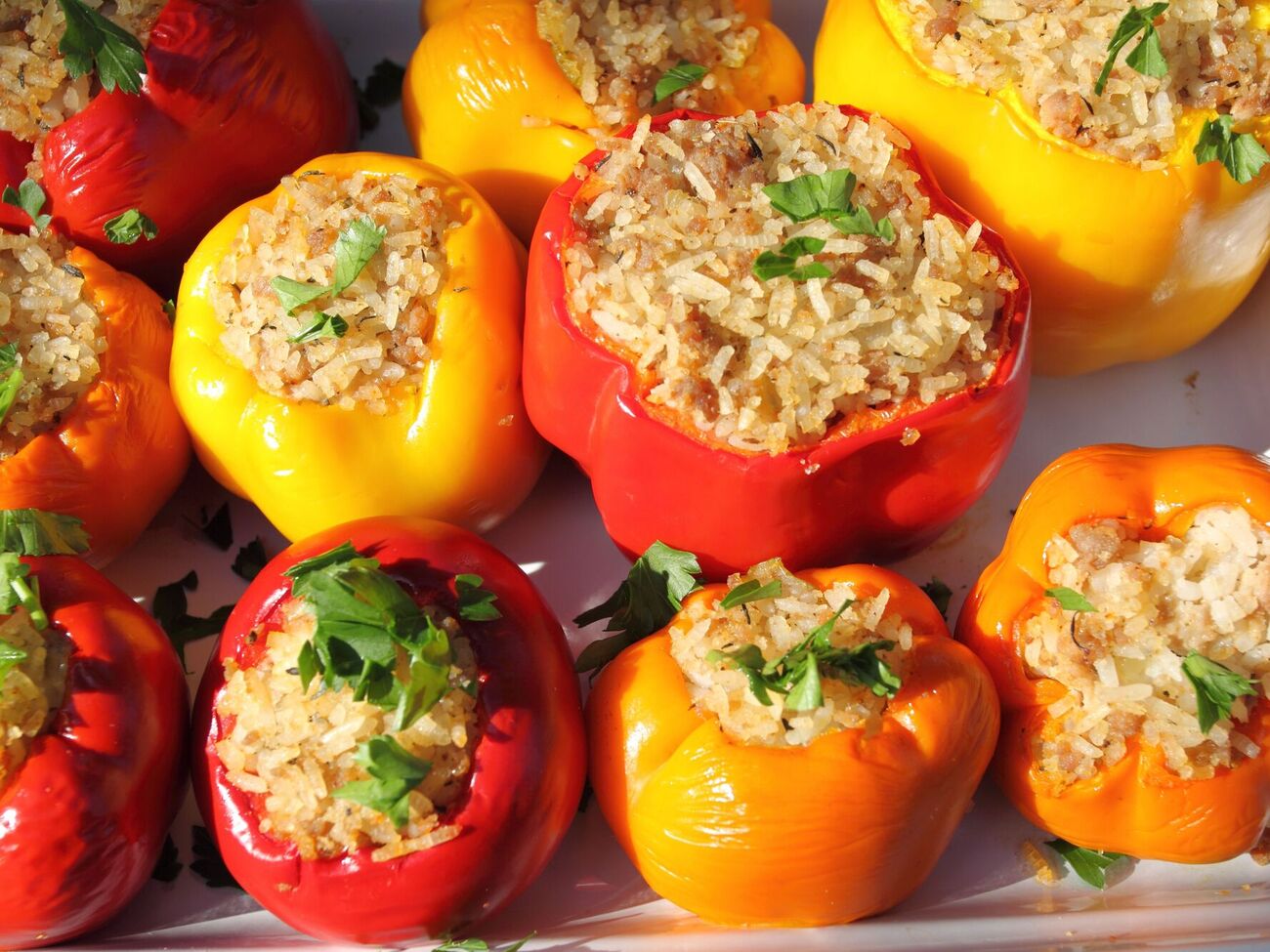 Перец готовится в духовке