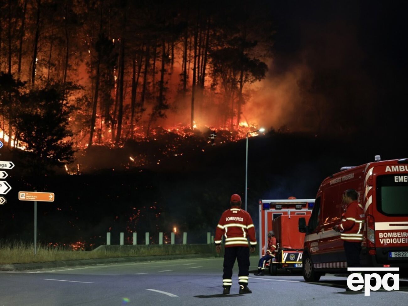 Помощь в тушении лесных пожаров Португалии оказывают ближайшие страны