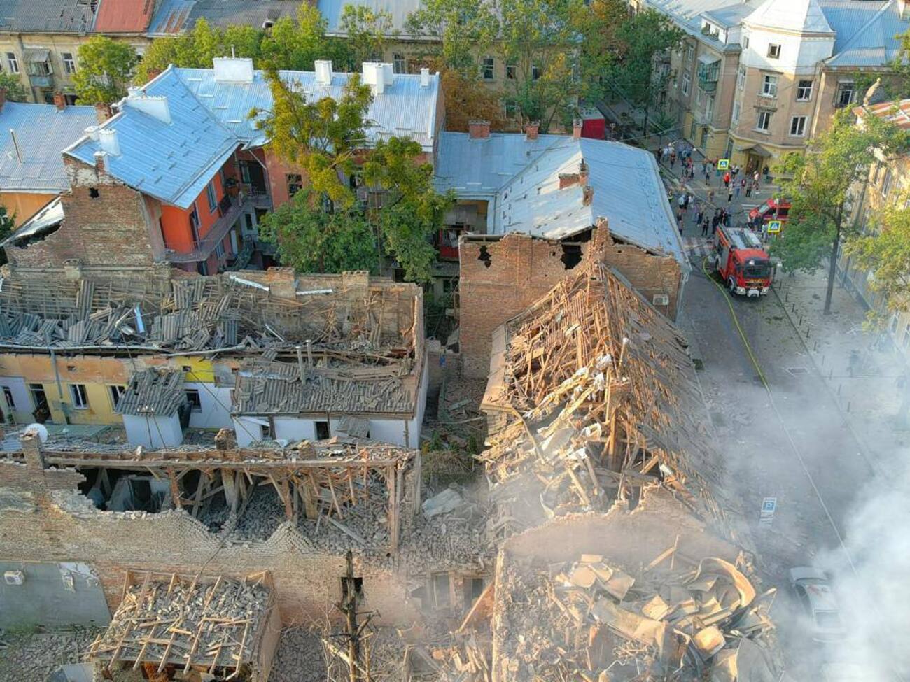 Атака пришлась на центральную часть Львова