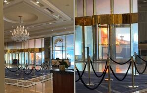 В сети распространили видео, снятое в вестибюле отеля: на кадрах видно, как горит автомобиль