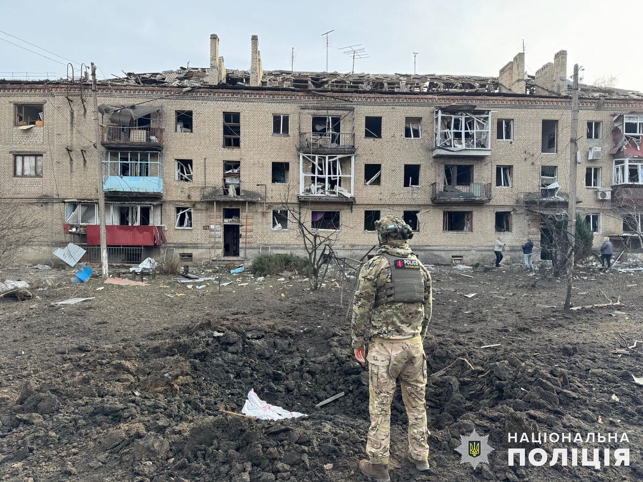 Через російські атаки в Костянтинівці пошкоджені вісім багатоквартирних і 18 приватних будинків, розповіли в поліції