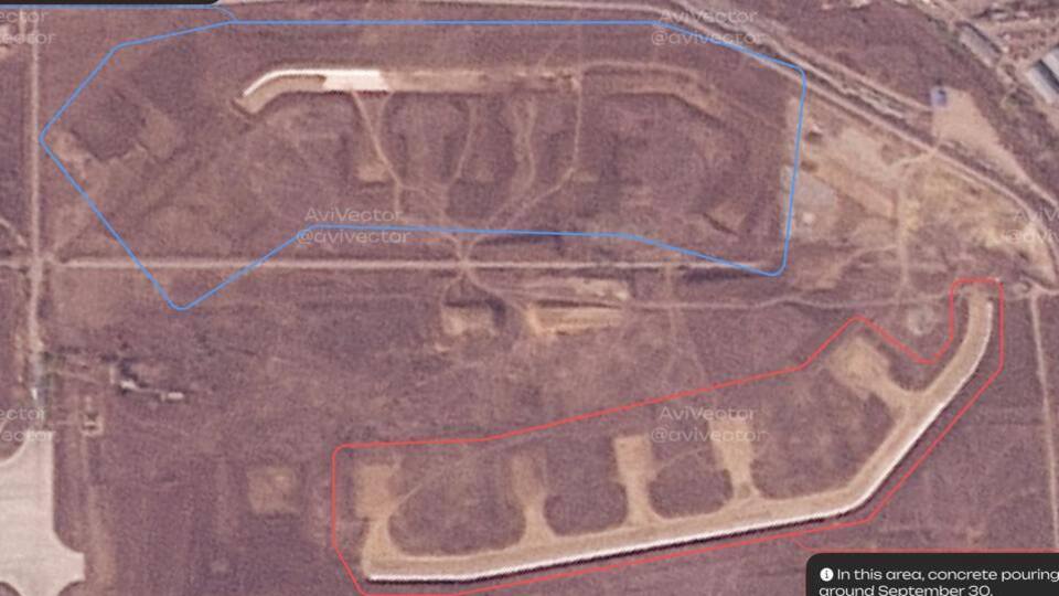 По данным спецподразделения ГУР, на авиабазе готовят 12 новых стоянок для самолетов Ту-95МС, Ту-160, Су-34 и Су-35