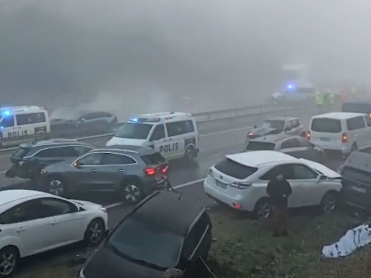 Массовое ДТП случилось утром на трассе районе Лахти