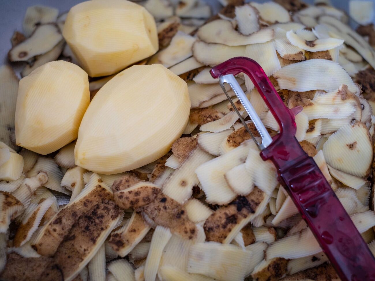 Чтобы получить универсальные удобрения из картофельной шелухи, ее нужно высушить в духовке при температуре 150 °C