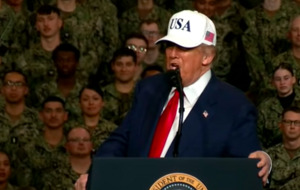 Трамп выступил на американском авианосце в Японии