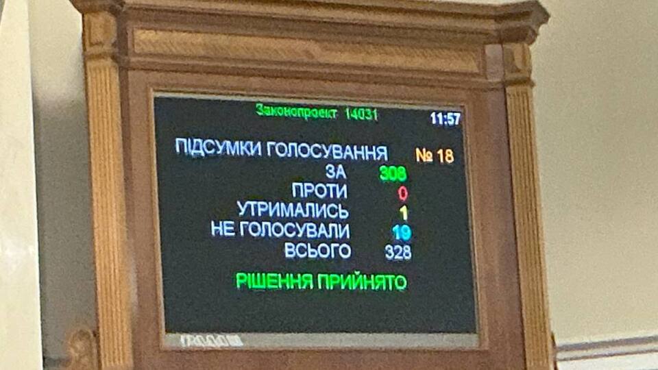 Рішення підтримало 308 депутатів