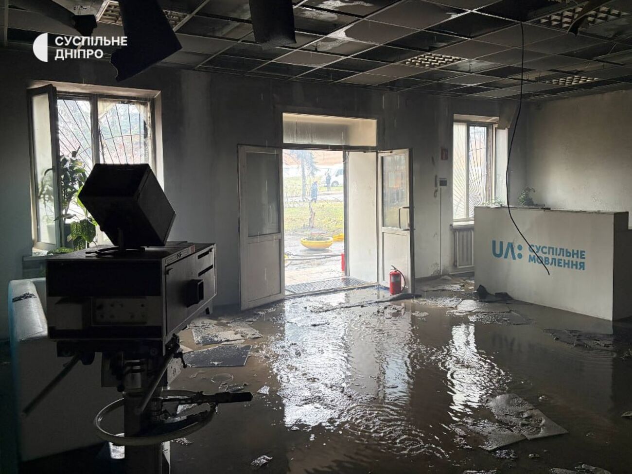 Здание "Суспільного" выгорело