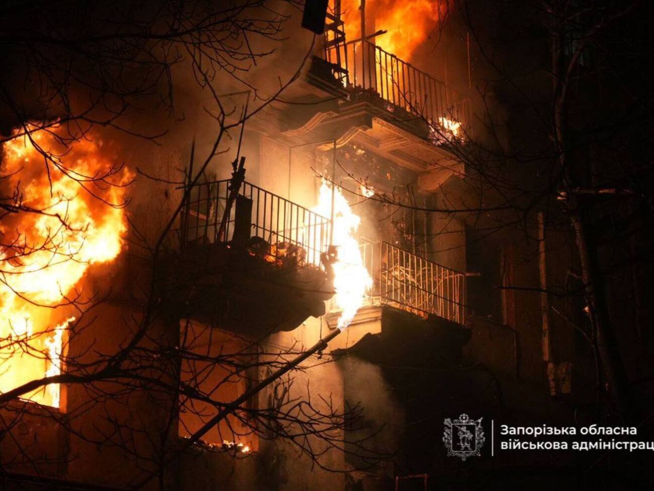 Пошкоджено щонайменше сім багатоповерхових будинків у різних районах Запоріжжя