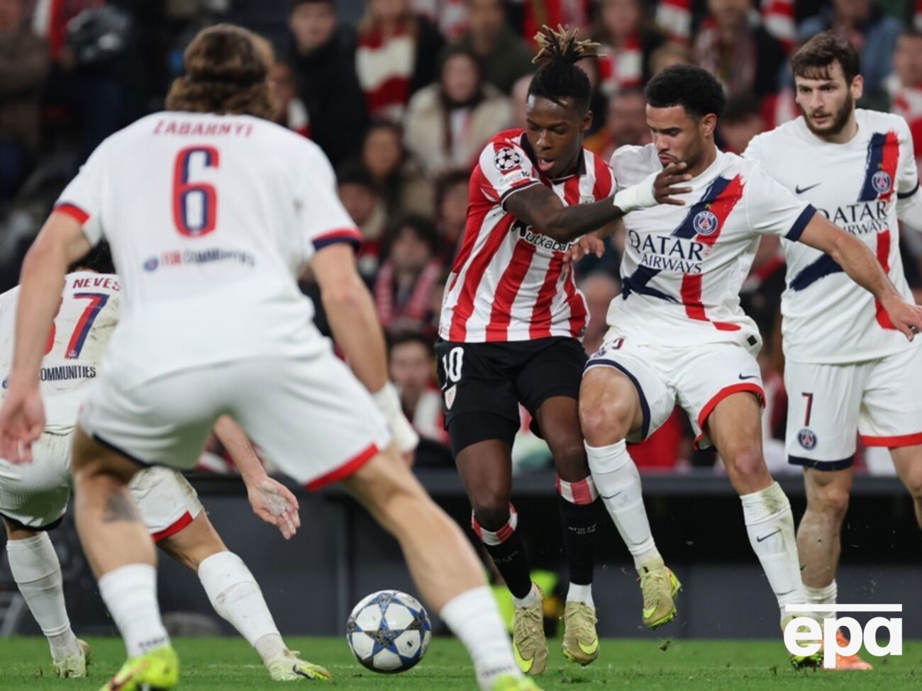 Забарный вышел на поле в составе ПСЖ в матче ЛЧ против "Атлетика"