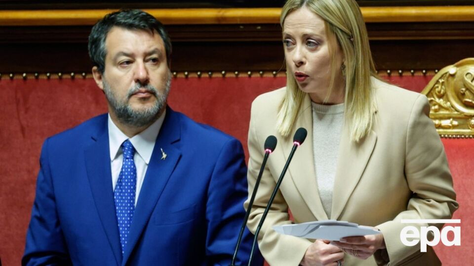 Мелони обещала помогать Украине, но Сальвини сомневается в необходимости дальнейшей поддержки Киева, отметили СМИ