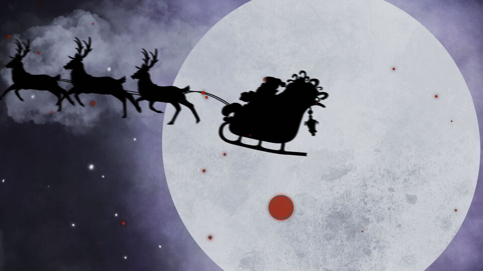 Сани запряжены оленями, оснащены современной системой ADS-B и имеют регистрационный номер HOHOHO