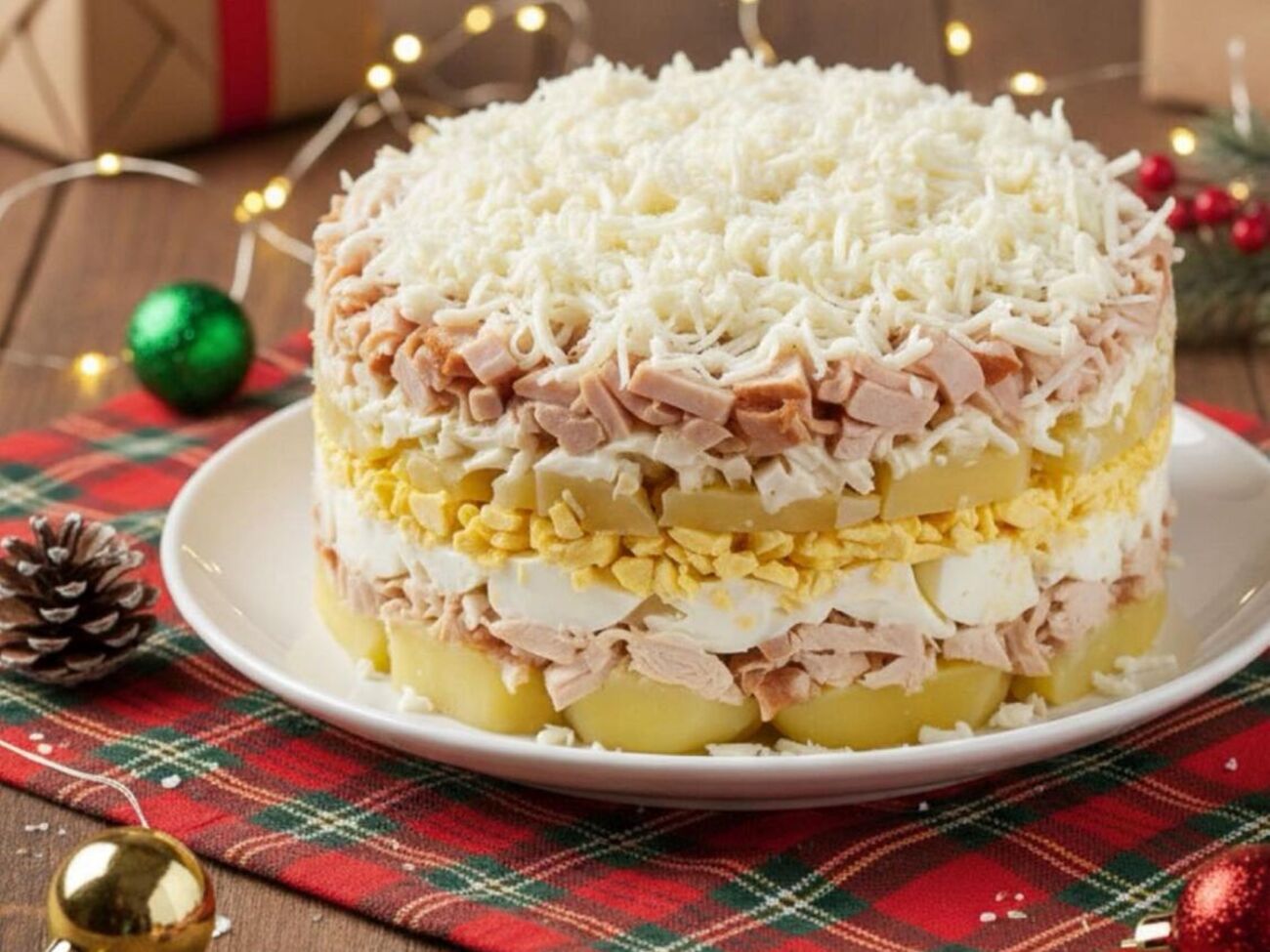 Каждый слой салата нужно смазать майонезом