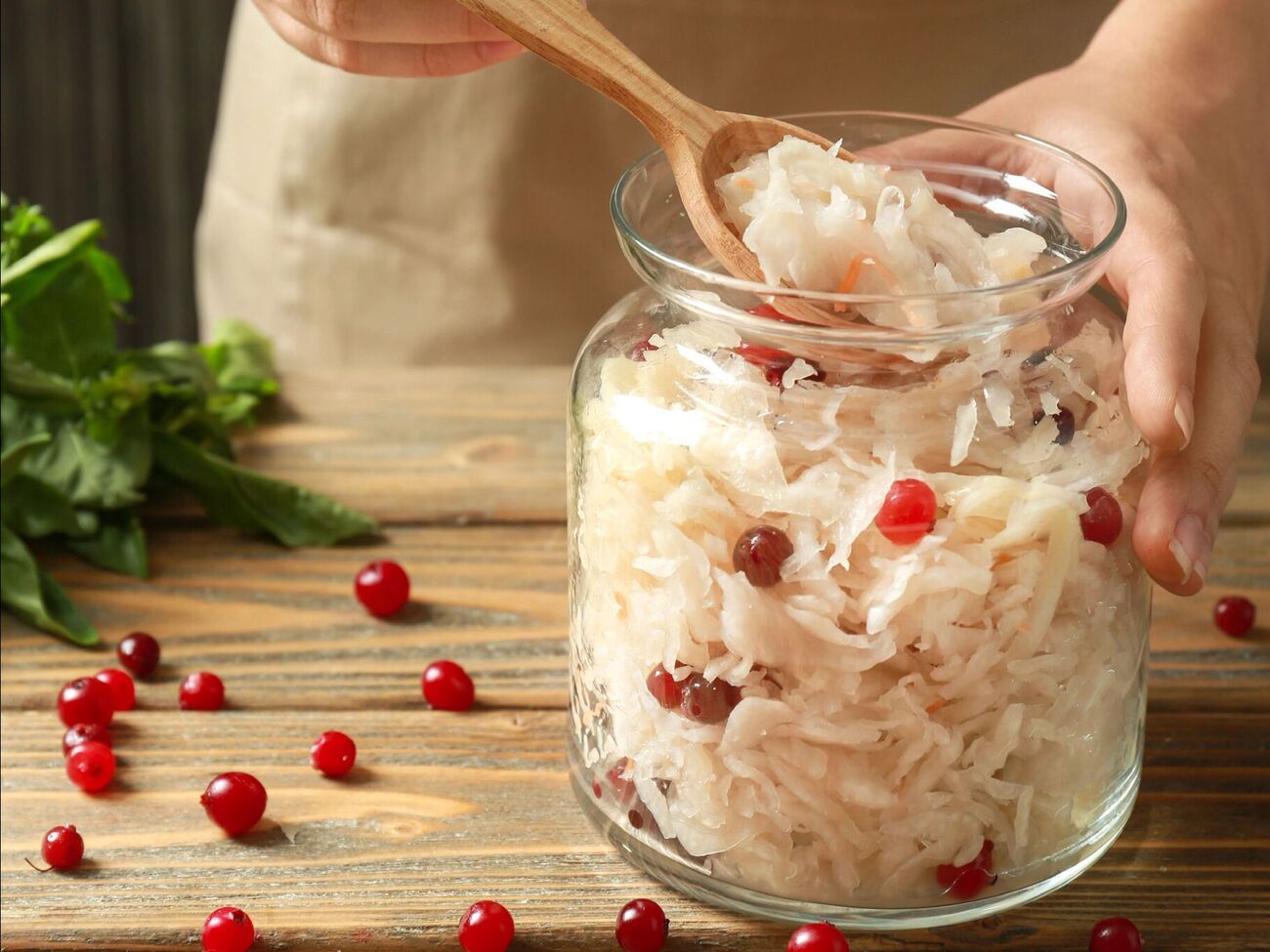 Ферментированная капуста содержит много пробиотиков