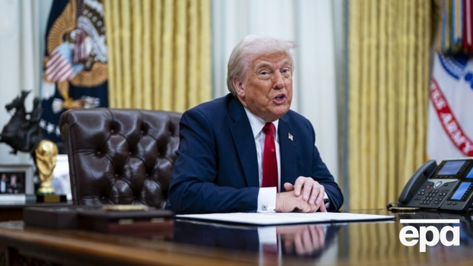 Лівітт підкреслила, що Трамп (на фото) докладає неймовірних зусиль, щоб досягти мирної угоди між Росією й Україною