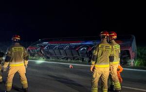 Автобус упал в кювет недалеко от Вроцлава