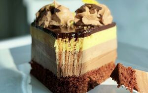 В холодном чизкейке сочетаются два вида шоколада и лимонный крем