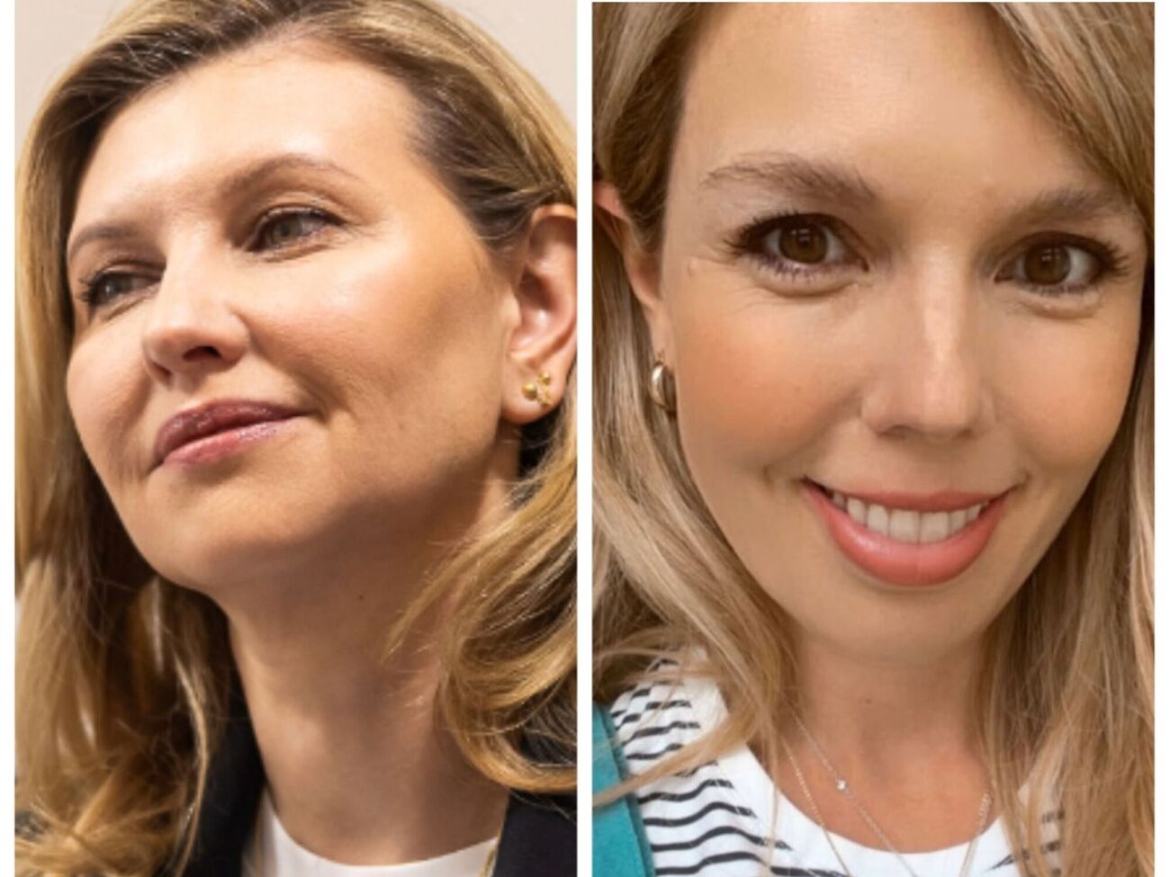 Зеленська віддає перевагу нюдовому тону лаку, тоді як Керрі Джонсон зробила манікюр рожевого кольору