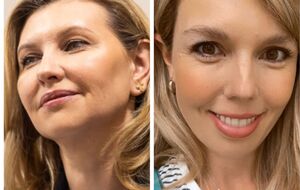 Зеленська віддає перевагу нюдовому тону лаку, тоді як Керрі Джонсон зробила манікюр рожевого кольору