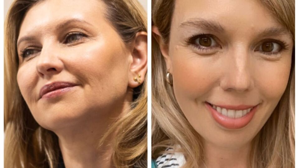 Зеленська віддає перевагу нюдовому тону лаку, тоді як Керрі Джонсон зробила манікюр рожевого кольору