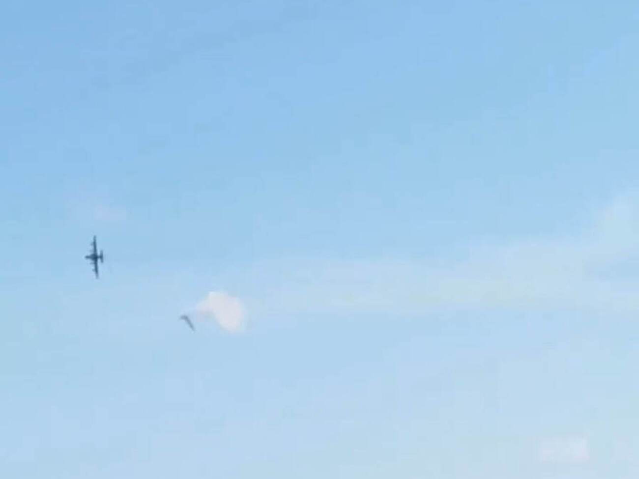 На видео виден момент поражения самолета