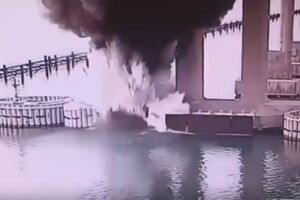 По данным СБУ, для моста использовали более 1 тонны взрывчатки