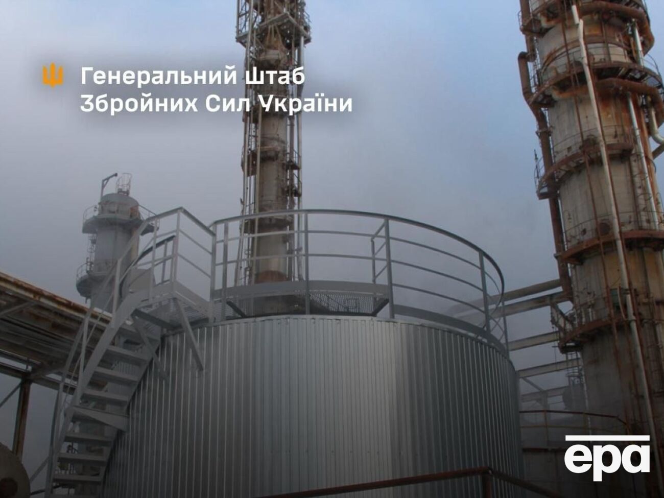 По данным Генштаба, на пораженном объекте произошел пожар