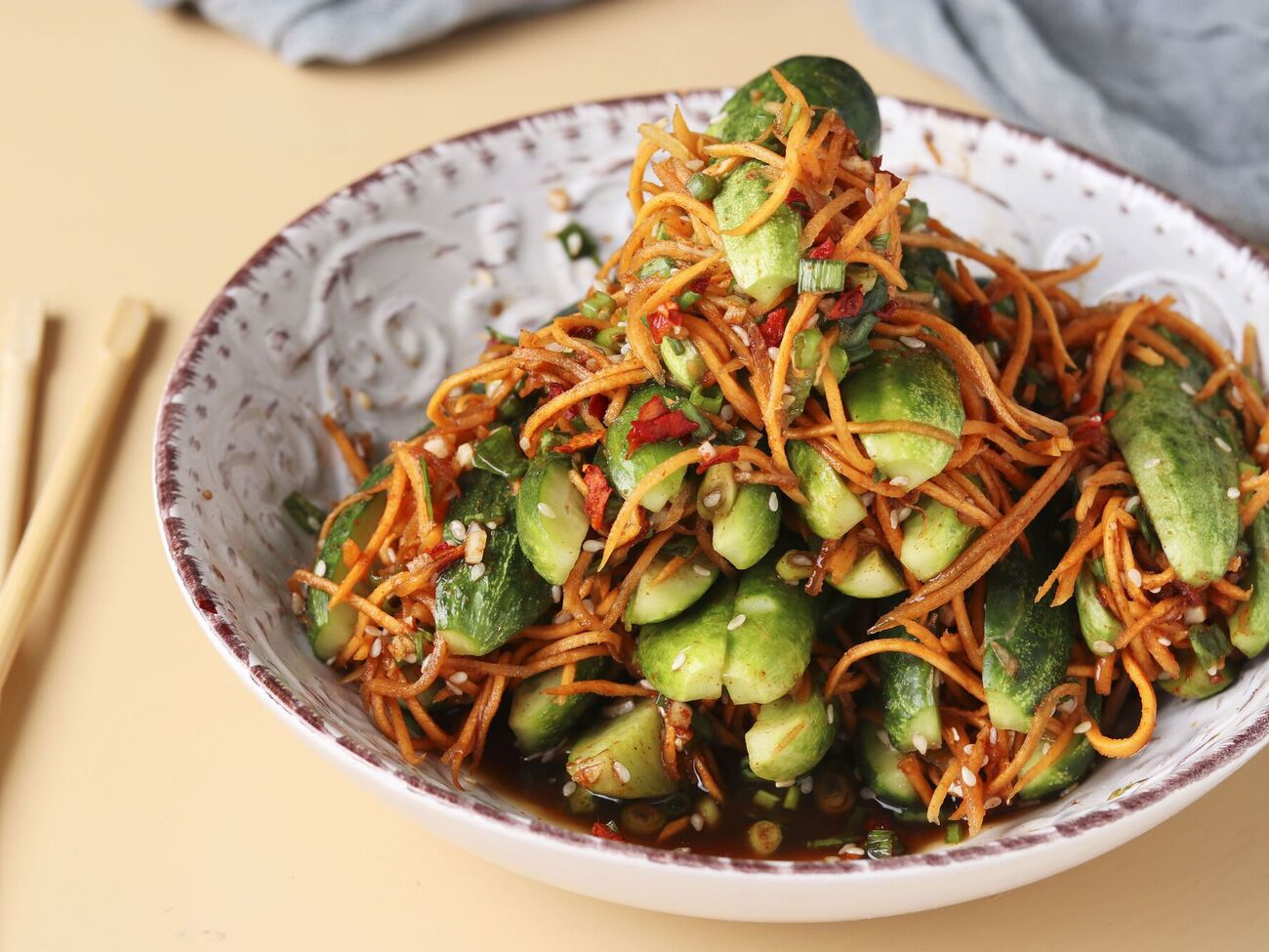 Огурцы кимчи готовятся очень быстро