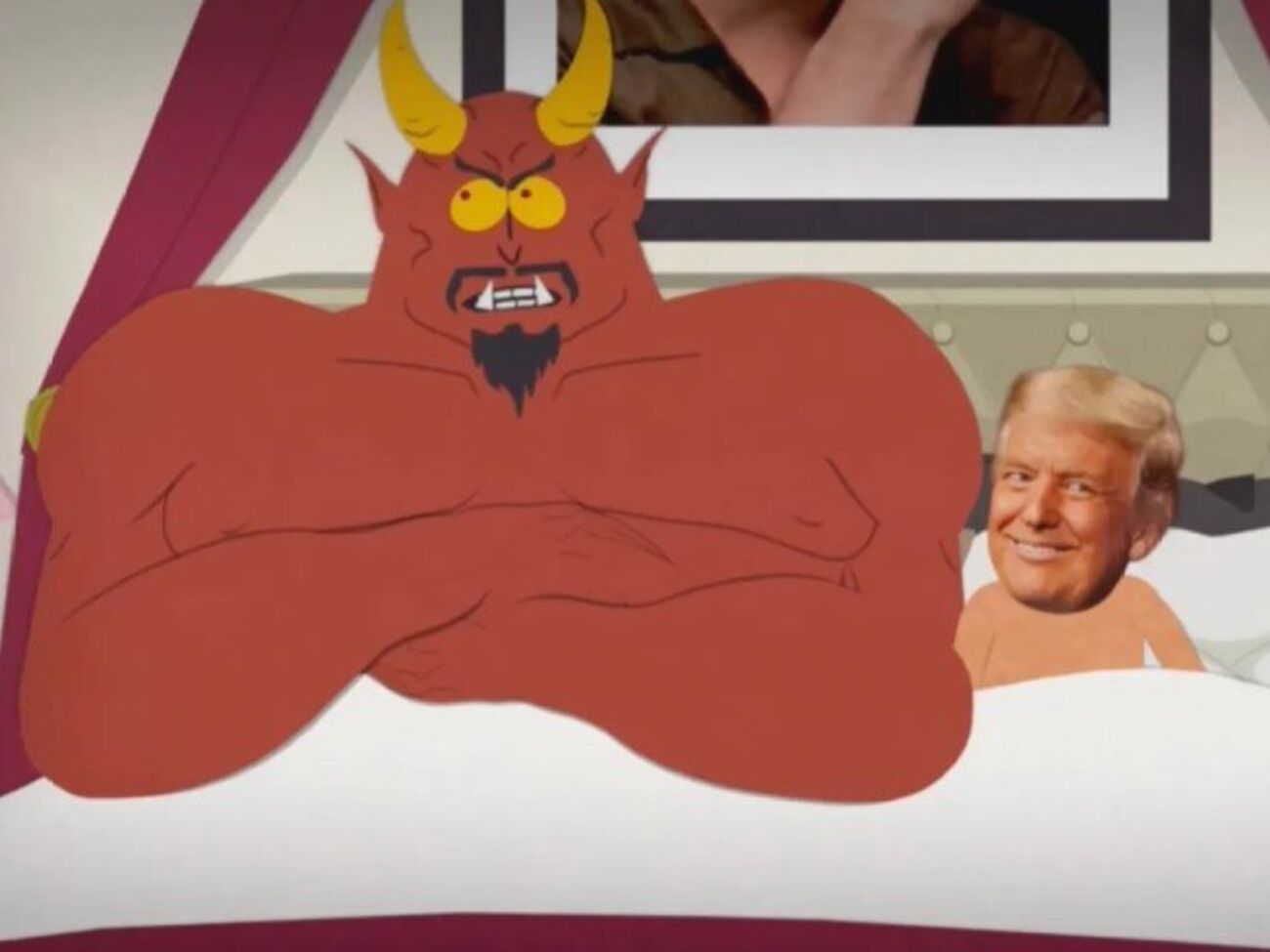 По сюжету Сатана отказал в сексе Трампу