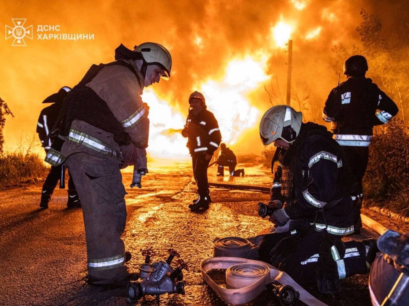 В городе после обстрела были пожары