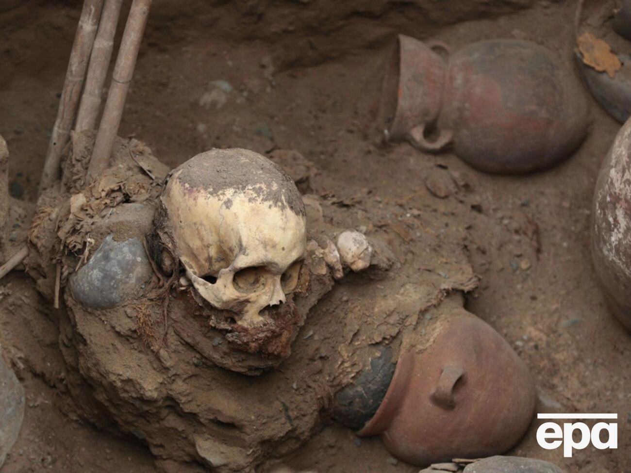 В одной из обнаруженных гробниц были останки человека, посуда и артефакты
