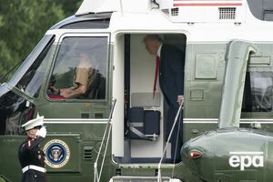 Трамп в вертолете в Бедминстере в Нью-Джерси