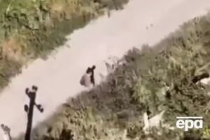 Мужчина шел по обочине дороги, держа в руке чемодан с остатками личных вещей, добавляет Офис генпрокурора