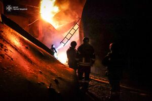 На месте прилетов был пожар