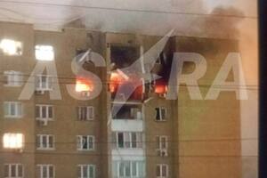 Части БПЛА попали в жилую высотку