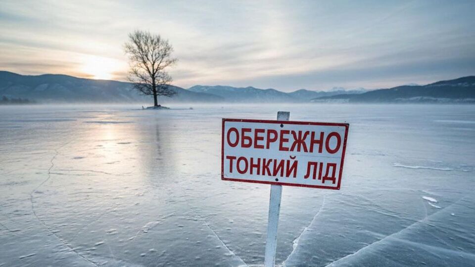 Для однієї людини безпечна товщина льоду становить 7–10 см