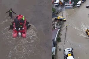 Масштабна повінь у Стамбулі. Люди рятувалися на даху автобуса, є загиблі. Відео