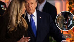 "Это трампец". Дети в кокошнике и советской фуражке неожиданно появились рядом с президентом США. Фото