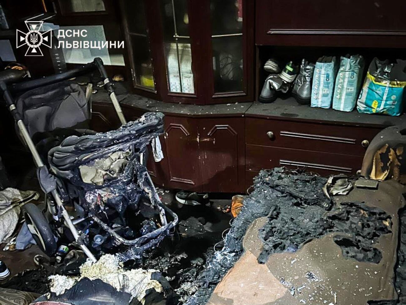 По предварительной информации, пожар возник из-за неосторожного обращения со спичками