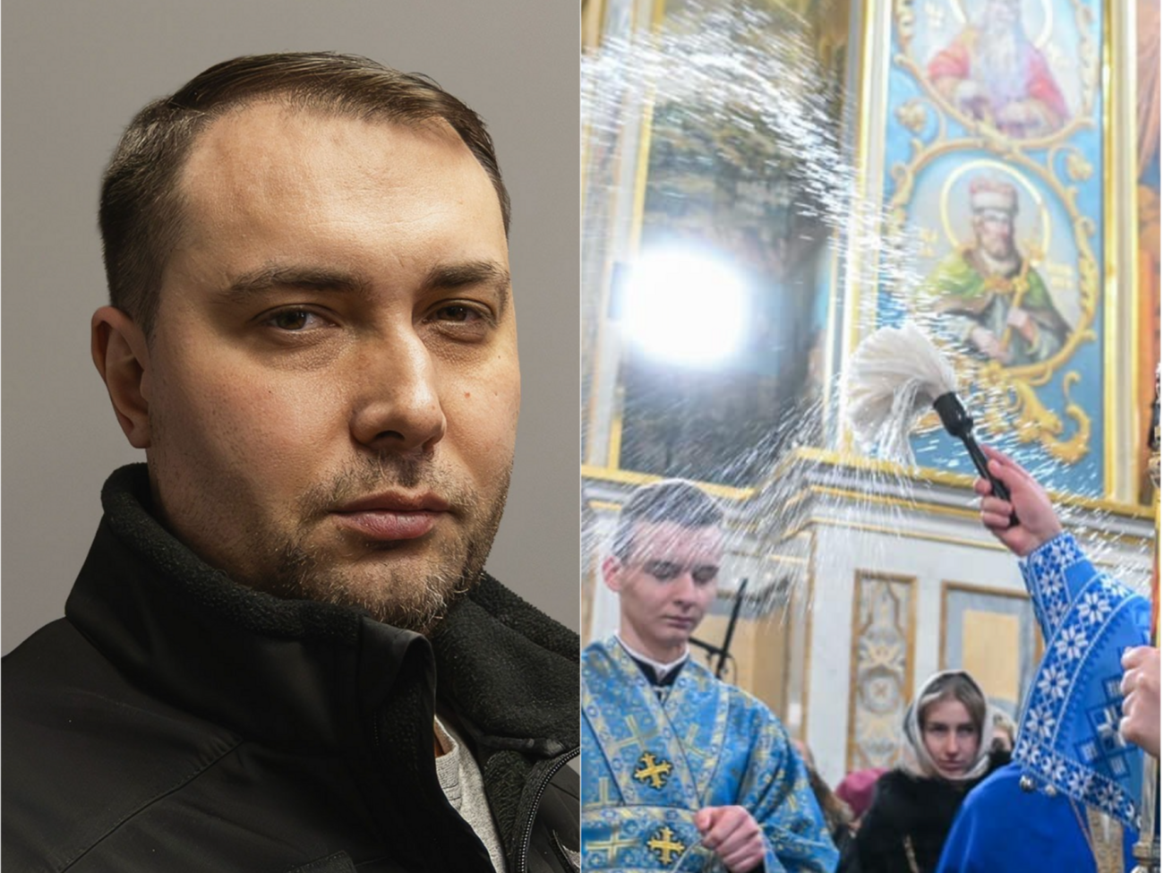 Буданов поухаживал за женой после того, как ее полили водой